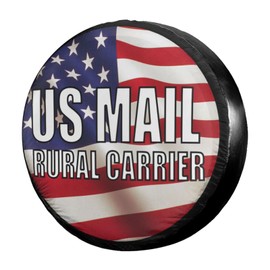 Foruidea Us Mail Rural Carrier Spare Tire Cover Dust-Proof Wheel Tire Cover Fit Trailer, RV, SUV and Many Vehicle 15 Inch