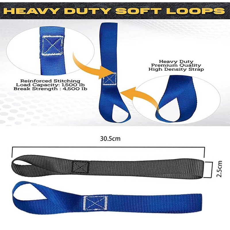 Soft Loop Tie Down Straps, Loops for Motorcycle Car Cargo