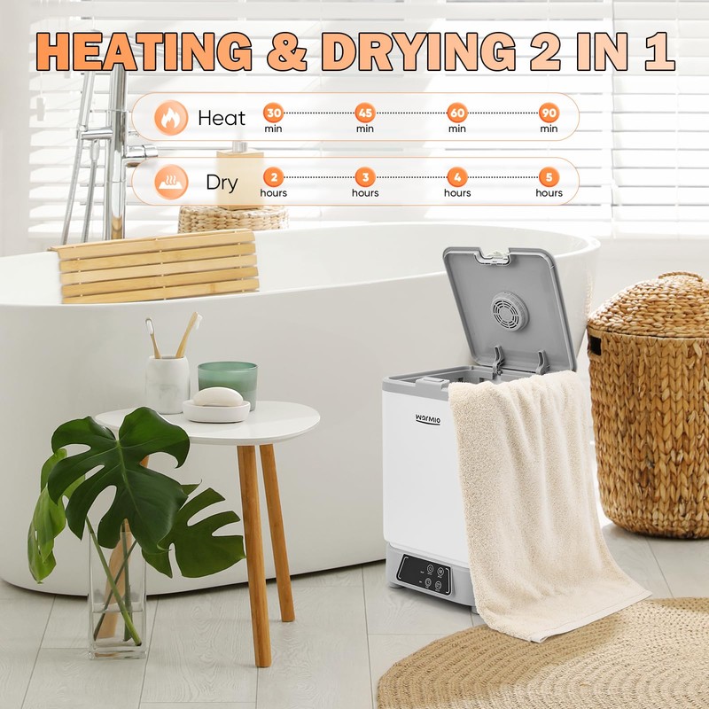 Warmio 30L Towel Warmer,Large Luxury Towel Warmer, Hot Bath Towel