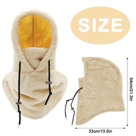 Gukasxi Thermal Balaclava Fleece Ski Mask Balaclava Fleece Hood Winter Hat Breathable Cycling Balaclava Face Covering Mask Snood Hood Hat Neck Warmer for Mens Winter Outdoor Sports (Khaki)