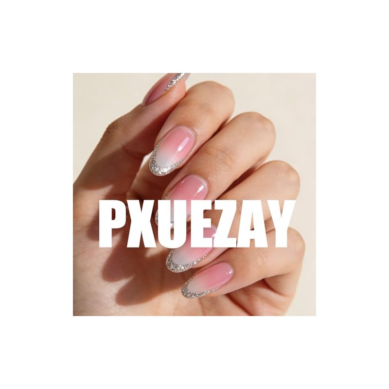 Uñas Postizas Degradadas Marrones - Uñas Cortas Almendradas Con Diseño