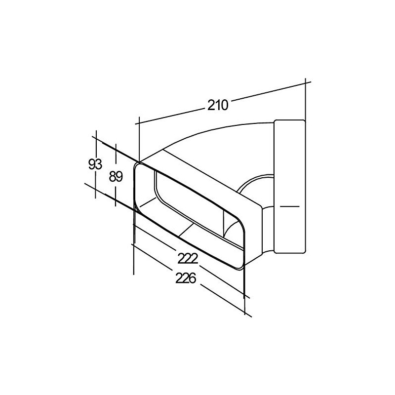 OptimAIRo Flat Duct System 150 Pipe Elbow White 222 x