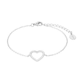 s.Oliver Women’s Bracelet. 925 Sterling Silver/Stainless Steel, Heart, Comes in Jewellery Gift Box, Sterling Silver