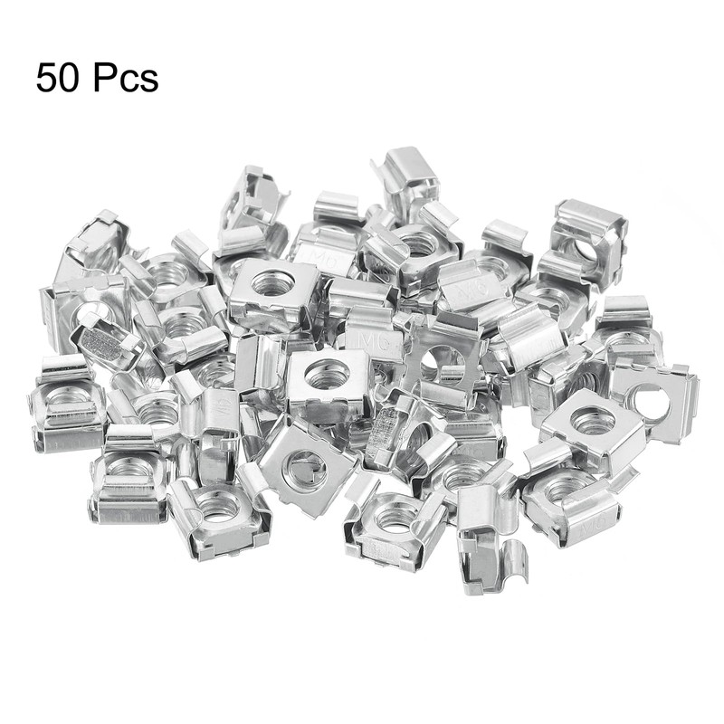 QUARKZMAN M6 x 1mm Cage Nuts, 50 Pieces Snap-in Cage