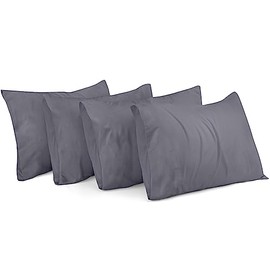 Utopia Bedding Cushion Cover 40 x 80 cm (Pack of 4) – Cushion Covers Made of 100% Polyester – Grey – For Cushions 40 x 80 cm – Cushion Cover – Pillowcase – Shrink and Fade Resistant
