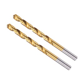 CoCud Twist Drill Bit 6.8 mm Diameter Titanium Coated High-Speed Steel 6542 Straight Round Shank (Application: for Stainless Steel Alloy Metal) Pack of 2