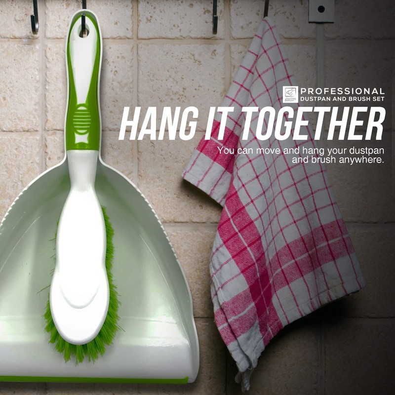Dustpan and Brush Set , Choose Your Colour (Green)