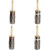 tunghey 4Pack Speaker Wire Banana Plugs, 24K Gold Plated Dual