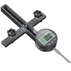 ALLmeter Digital Table Saw Gauge | Straight-Through Chute Design | 0.01mm Precision Dial Indicator | 3/4"(19mm) Aluminum Bar | for Blade/Fence/Arbor Alignment | Fits Saws with ≥3/4" Miter Slots