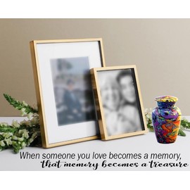 Modern Print Keepsake Urn - Colorful Mini Cremation Urn for Ashes - Handcrafted Tie Dye With Velvet Box & Bag (Funeral and Memorial Sharing)