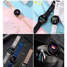 Digital Bluetooth Smart Watch, Heart Rate, Activity Tracker, Sleep Monitor, Sporty, Fashionable (Silver Metal Band)
