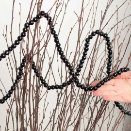 Unbranded Package of 2 Black Wood Bead Garlands - 9 feet each