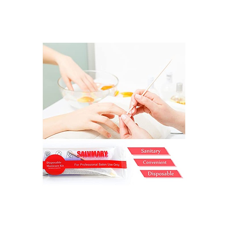 Kit básico profesional desechable para manicura de 3 piezas, lima
