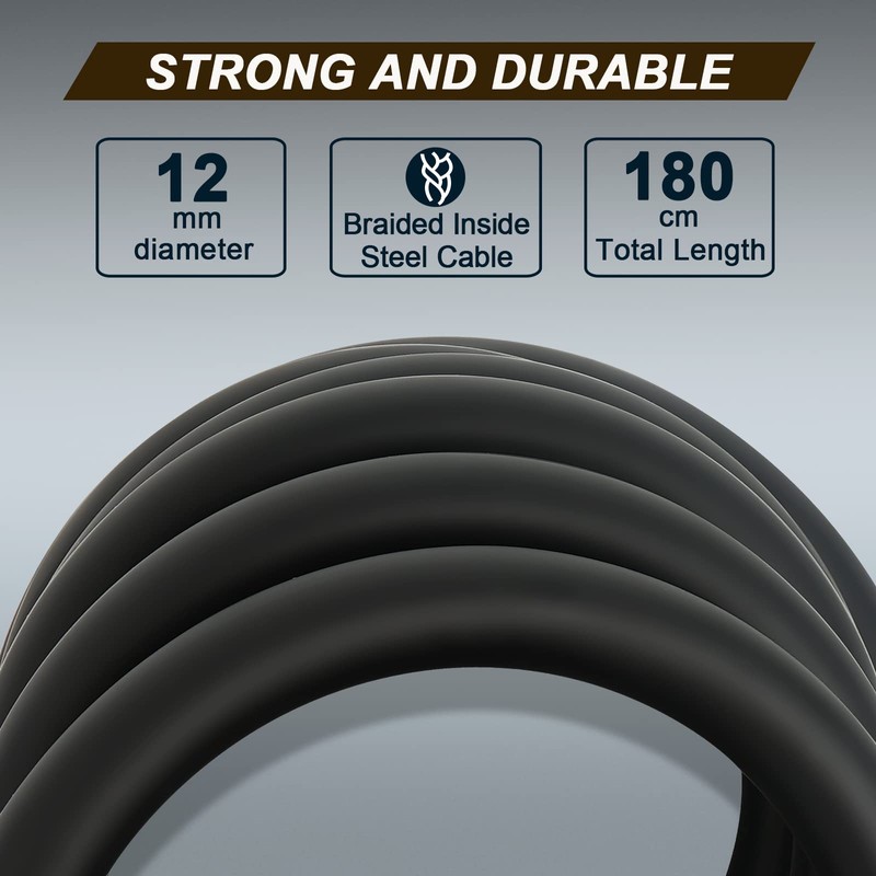 FITTOO Cable Lock 180CM, Combination Safety Code Lock, Multiple Using