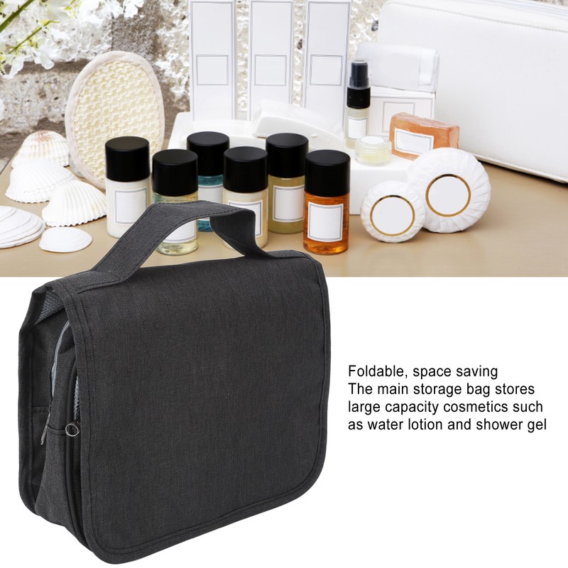 Hanging Toiletry Bag Large Capacity Grid Interlayer Classification Storage Waterproof