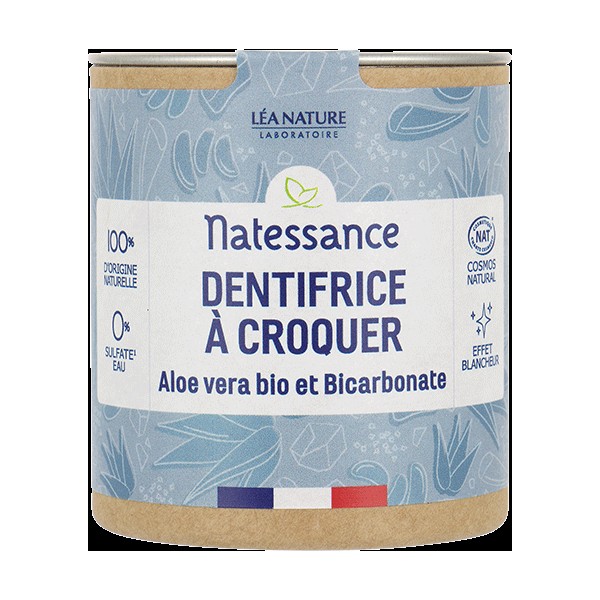 Natessance Aloe Vera & Baking Soda Tooth Tablets, 80 Pcs