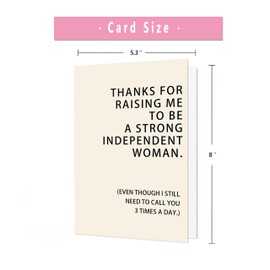 IDU Mothers Day Card，Mothers Day Gifts Card for Mom from Daughter，Funny & Heartfelt Mother's Day Gifts Cards with Strong Independent Woman Design