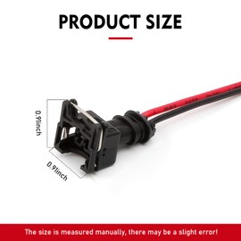 Fuel Injector Connector, 8 PCS Waterproof Shell Copper Core Injector Socket with Extended Pigtail Wiring Harness, Repair Modification Accessories, Universal for Cars (Black)