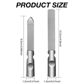 RTRTGS Set of 2 Nail File Set Stainless Steel Professional Nail Files Metal Double-Sided with Non-Slip Handle Leather Bag Fine / Coarse Nail File for Manicure
