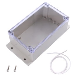 Fielect 7.87" x 4.72" x 2.95" Junction Box ABS Plastic Dustproof Waterproof IP67 Universal Electrical Project Enclosure with Transparent Clear Cover and Fixed Ear