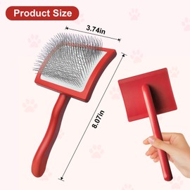 Velupet Zoom Dog Slicker Brush for Doodle Grooming,Dog Brush for Poodles,Long Pin Haired Pet Slicker Brush for Goldendoodles, Labradoodles,Bernedoodles (Red)