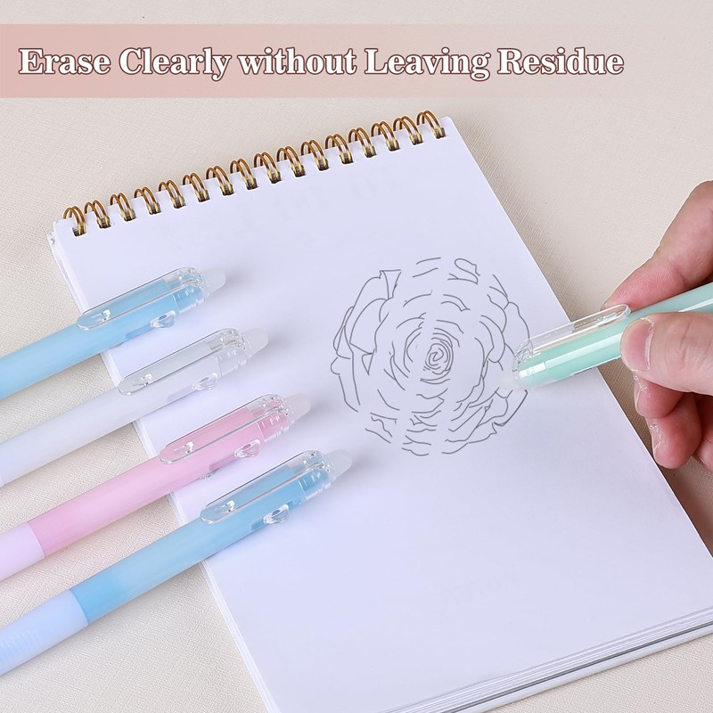 BAYTORY 6 Pcs Retractable Erasable Gel Pens, Rub Out Pens