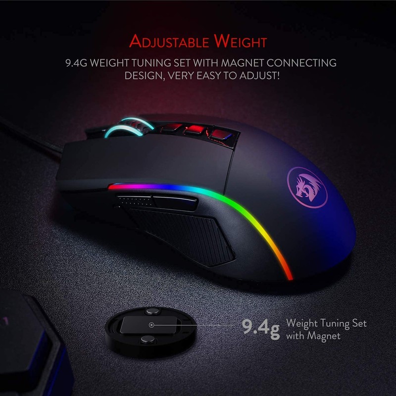 Redragon Lonewolf 2 Gaming Mouse 32000 DPI RGB Lighting Black