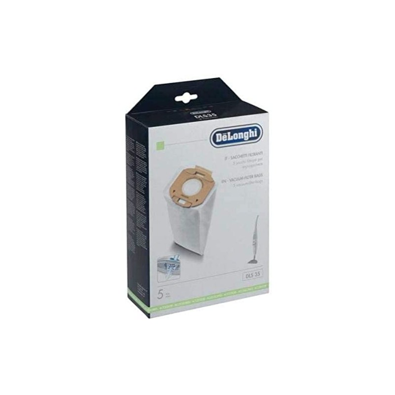 De'Longhi DLS35 Sacchi Filtranti per Scopa Elettrica, Confezione da 5