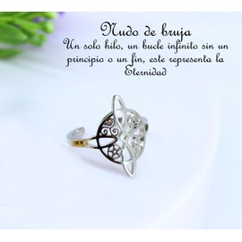 Only faith Witch Knot Ring for Women Pentagram Egyptian Cross Adjustable Stainless Steel Triskel Talisman Celtic Magic Protective, Stainless Steel, Not applicable