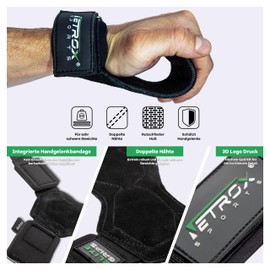 Netrox Sports® Elite Grips Lifting Straps for Bodybuilding, Weightlifting, Strength Training & Fitness - Specially Designed for Heavy Weights - Extra Strong Lifting Straps for Women & Men (L)