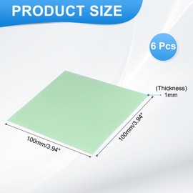 PATIKIL Thermal Pads 100x100x1mm, 6 Pack Silicone Cooling Thermal Pad for CPU GPU IC PCIe M.2 2280 SSD NVMe Heatsink, Green