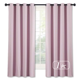 NICETOWN Nursery Window Blackout Curtains - Solid Thermal Insulated Grommet Top Window Drape/Rideau for Preteen Children (1 Panel, 52 by 63 Inches, Baby Pink)