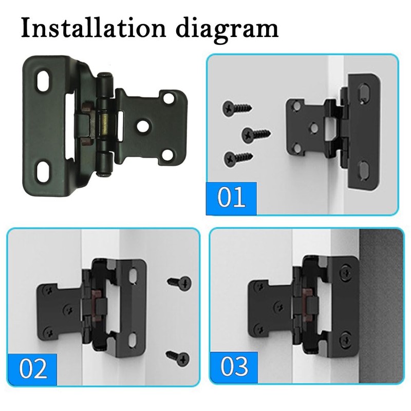 Smbbit Partial warp 1/2 inch Inset Cabinet Hinges Overlay Cabinet