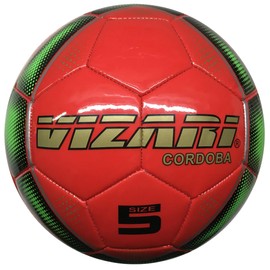 Vizari Balones de f tbol deportivos Cordoba USA con tama o 3, tama o 4 y tama o 5 para ni as, ni os y ni os de todas las edades, gr ficos nicos, 5 colores, infla y juega pelotas deportivas al aire ltima intervensi n. (3, rojo)
