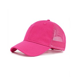 Zylioo XXL Vintage Trucker Cap Baseball Cap for Large Head, Mesh Running Caps Cap Size 60-65 cm, Summer UV Protection Sports Caps, pink, XXL