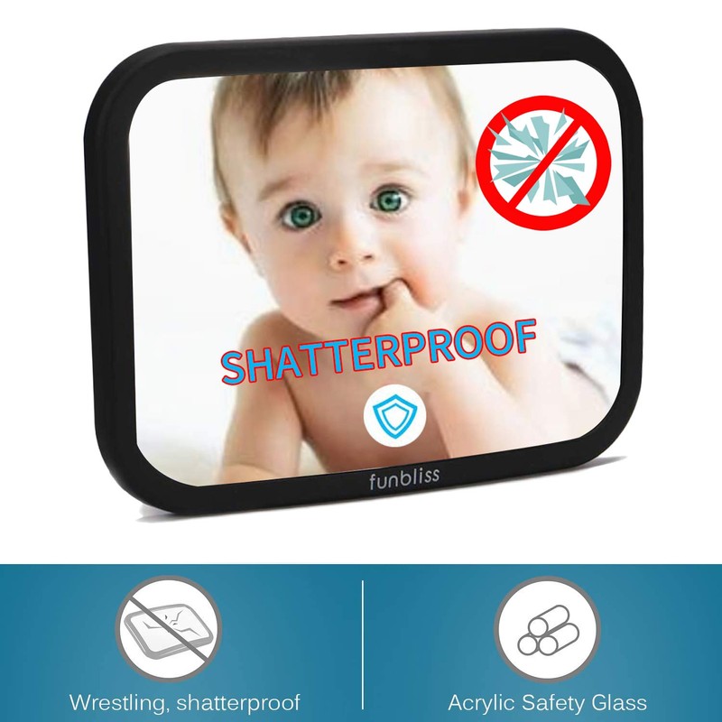 Baby Car Mirror Most Stable Backseat Mirror with Premium Matte