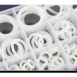225 PCS Clear Food Grade Silicone O-Rings Rubber Set - Silicones Seal Kit - The Variety of Sizes - Clear Food Grade Silicone Sealing Gasket - Assortment Rubbers Different Sizes