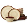 Pokini Stoneware Dinnerware Sets, Ceramic Plates and Bowls Set, Microwave