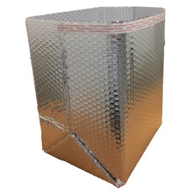 HOLPACK 25pcs Thermal Box Liner 12x10x9 inch Self Sealing Reflective Thermal Bubble foil Insulated Box Liner with Flat Bottom for Cold Shipping. Lightweigth. Keep Cool Shield Heat - Made in USA.