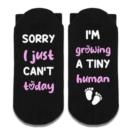 Growing A Tiny Human Socks, Pregnancy Gifts, New Mom Gifts For Women, Mom To Be, Pregnant Mom Gifts. (Growing A Tiny Human (129), Cotton)