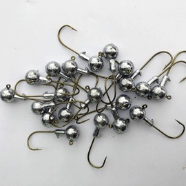 Rudder 50 PCs Jigheads for Fishing 1/32 1/16 1/8 oz Fishing Hooks Crappie Bass Double Eyes (Unpainted, 1/8 oz)