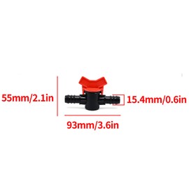 Barbed Ball Valve 4PCS 1/2-Inch ID In-Line Ball Valve Shut-Off Switch with Hose Barb for Aquariums Garden Micro Irrigation Black