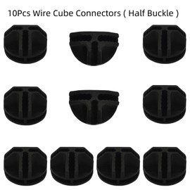 10Pcs Wire Cube Connectors, Black Wire Cube Storage Connectors Half Buckle Wire Grid Cube Shelf Plastic Connectors for Wire Cube Storage Shelving Unit and Modular Closet Organizer, SATONBEYI