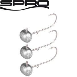 Spro Football Jig 22-3 Jig Hook for Rubber Fishing, Jig Head for Rubber Fish, Lead Head for Rubber Bait, Shad Fishing Hooks, Size: 10 g, Size 3/0