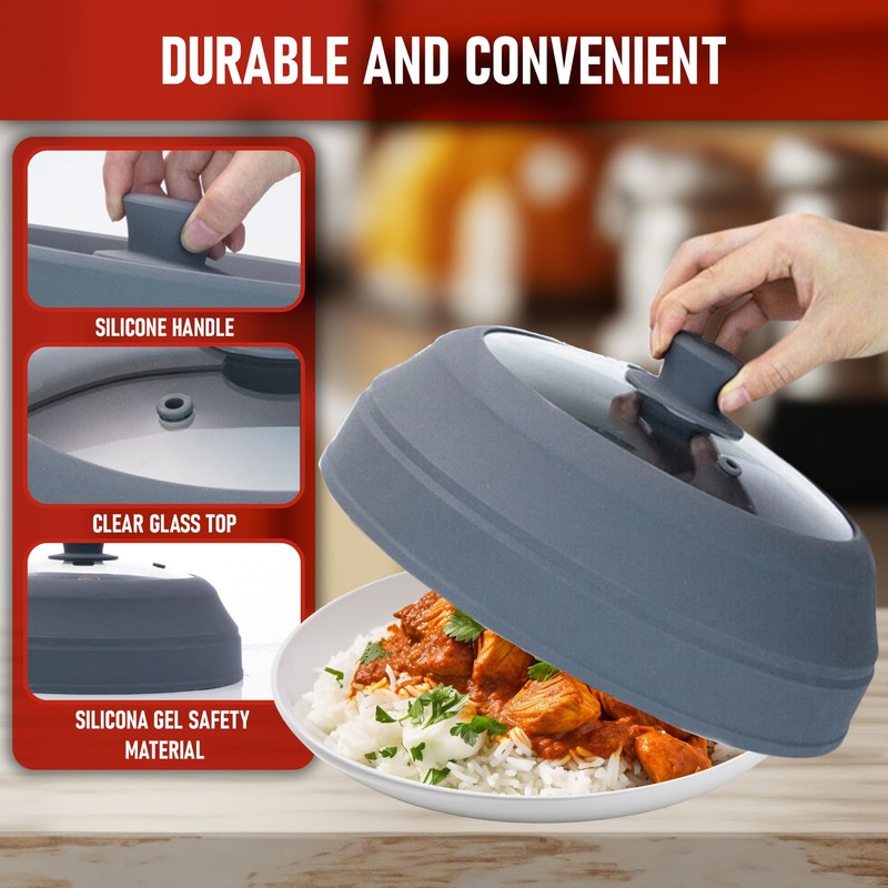 Javson Microwave Splatter Cover Glass for Food - Large 10.8"