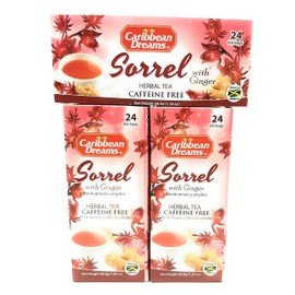 Caribbean Dreams Sorrel & Ginger Tea, 24 Tea Bags (Pack of 3)