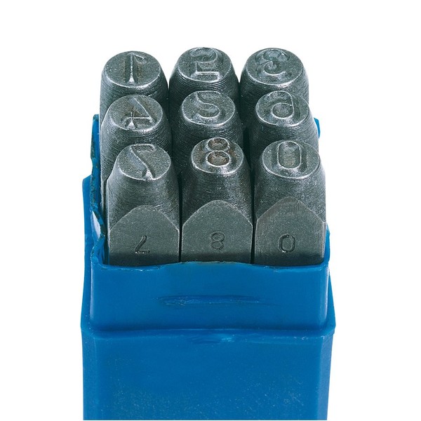 Draper 37338 0-9 Number Stamp Set, 1/4" Height, 10 Pieces,Blue