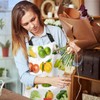 Xuwenz Fruits and Vegetables Bib Apron with Adjustable Neck for