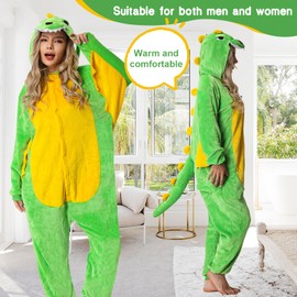 Aragallant Unisex Dragon Pyjamas Adults, Animal Onesie Costume, Dino Fancy Dress Costumes for Men and Women, Unisex Dinosaur Animal Jumpsuit Costume for Carnival, Cosplay, Pretend Play, Dino Sleepwear
