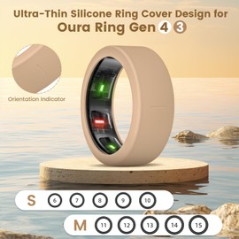 BandRain 15 Pack Ultra-Thin Ring Covers Compatible with Oura Ring Gen 4/3 Cover, Anti-Scratch Silicone Protector Accessories for Women Men (15 Pack - Set 8, M for 11/12/13/14/15)